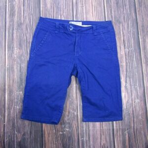 Love Culture Jeans Bermuda Womens L Blue Twill Cotton Spandex Pockets 9 Inseam